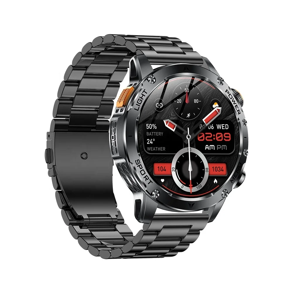 AK87 スチールストラップスマートウォッチ メンズ 2025 1.7インチ大