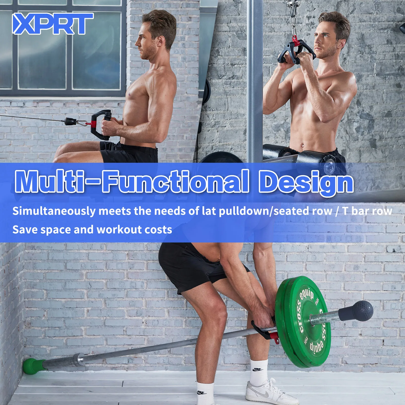 XPRT Dual-Handle Cable Machine V Bar Gym Fitness Equipment