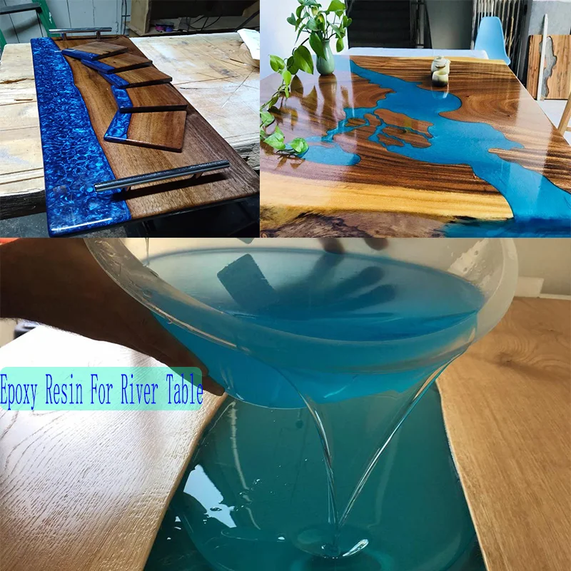 Epoxy Resin Transparent Table Handcrafted Custom