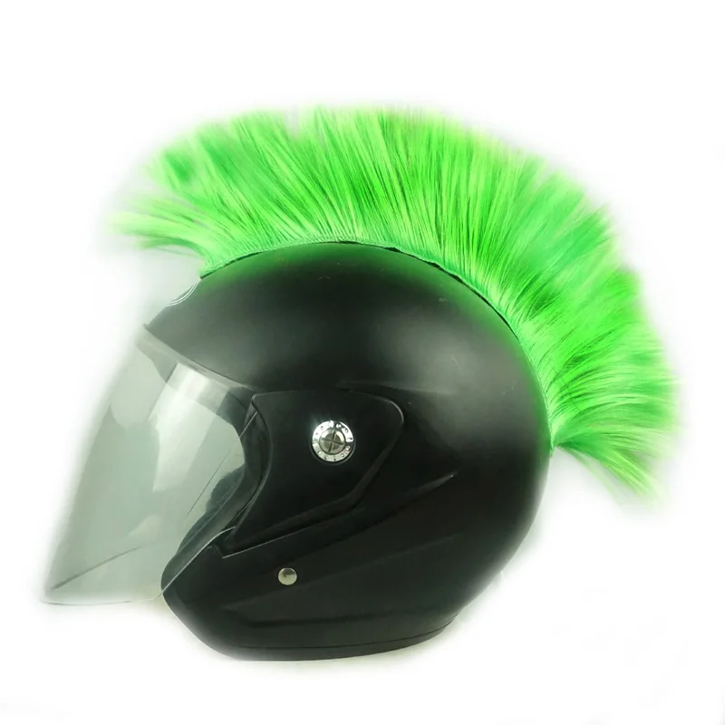 Helmet Mohawk Wigs Motorcycle Helmets Hawks Synthetic Wig Costume Hair