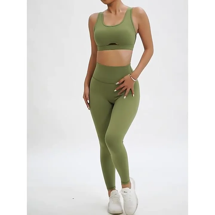 Women Eco-friendly Recycled Nylon Yoga Suit Hollow Out Beauty Back ...