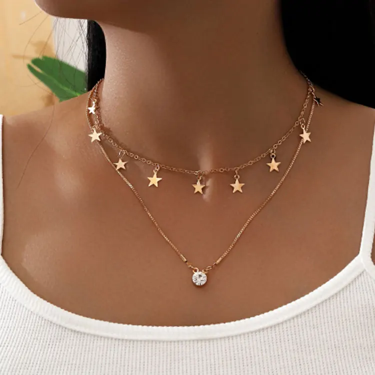 Sc Ins Trendy Double Layer Choker 