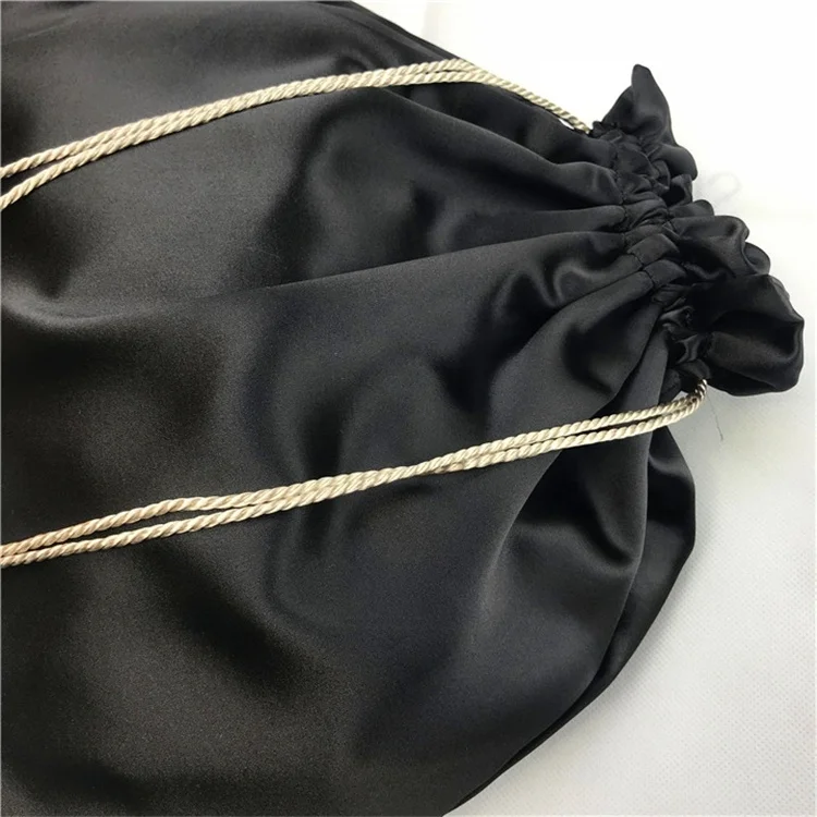 Custom Silk Dust Bag Large Black Satin Dust Bags For Handbags Luxury Dust Collector Filter Bag