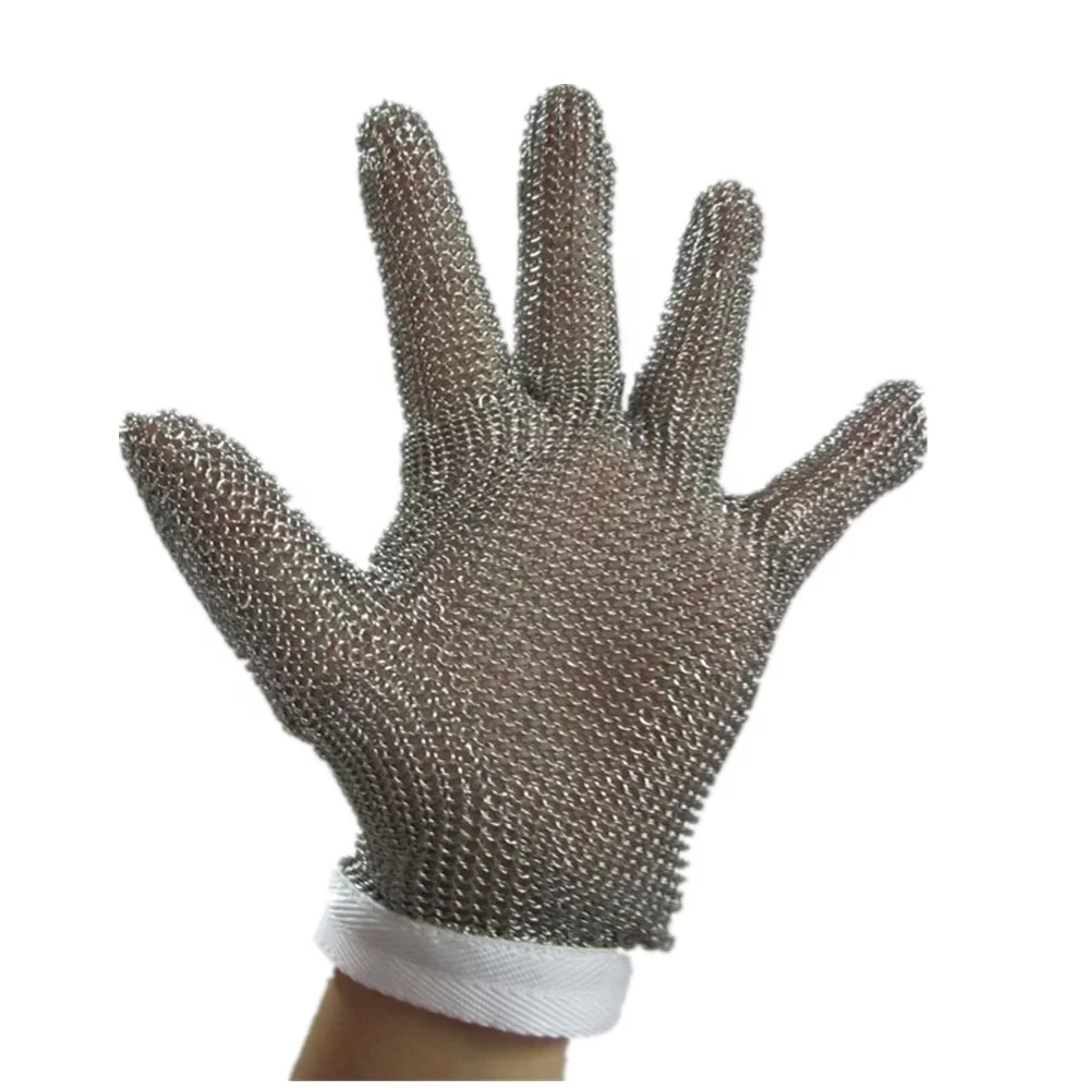 Stainless Steel WireMesh Gloves Cut Resistant Chain Mail Protective Glove Safety 