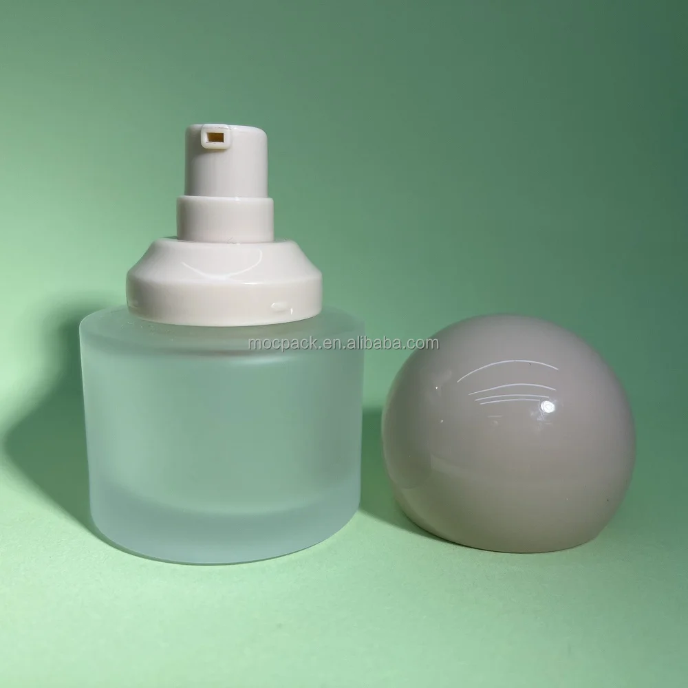 product wholesale 30ml round glass foundation bottle ball shape cap sunscreen essence serum bottle-27