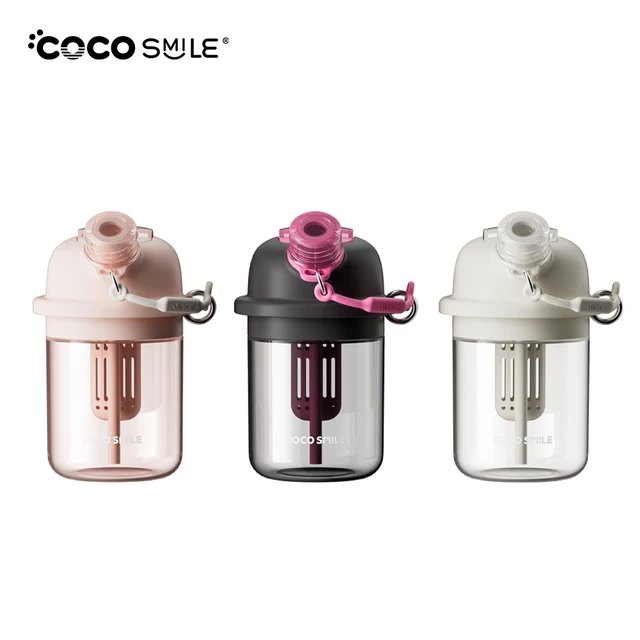Portable Plastic 580ml Tritan Drinking Bottle with Straw BPA Free Cute Water Bottle with Infuser