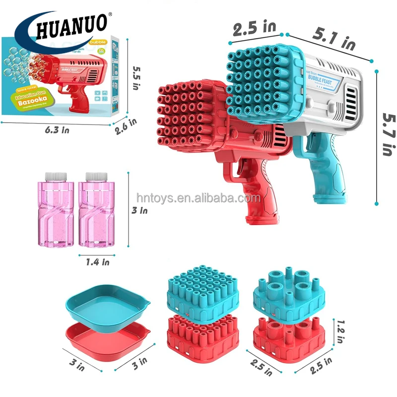 Kids Outdoor Toys 36 Holes Bazooka Gun Toy Bubbles Blower Toys Bubble Gun