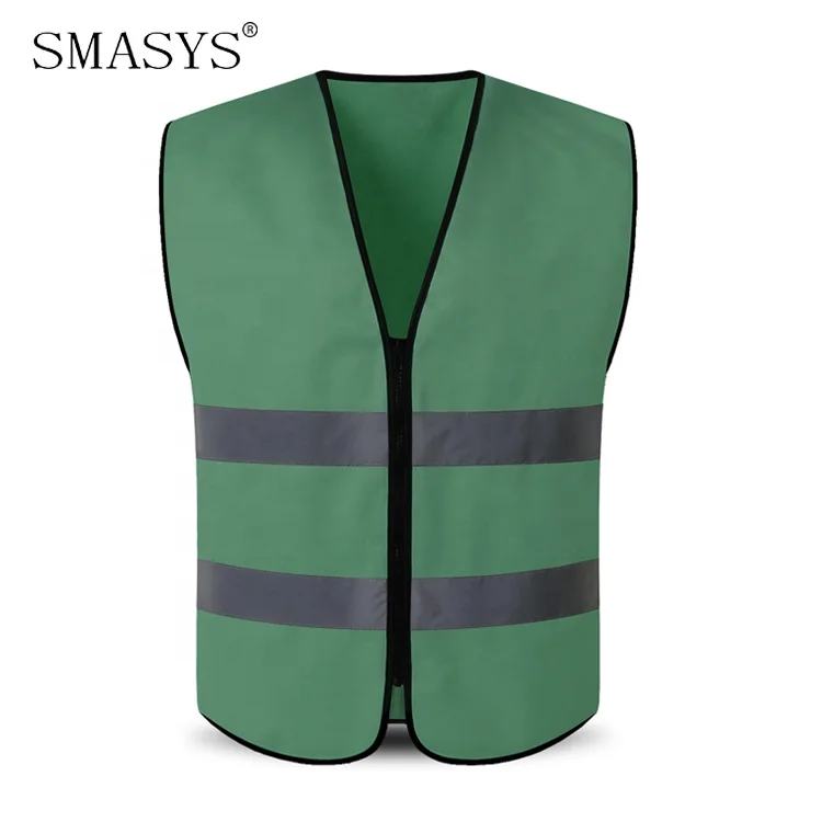 SMASYS Retail Small Order Custom Logo Polyester Knitted Fabric High Visibility Basic Reflective Safety Vest