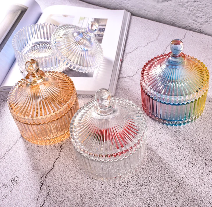 Luxury Hologram Glass Rainbow Candle Jars Vessels Making Suppliers