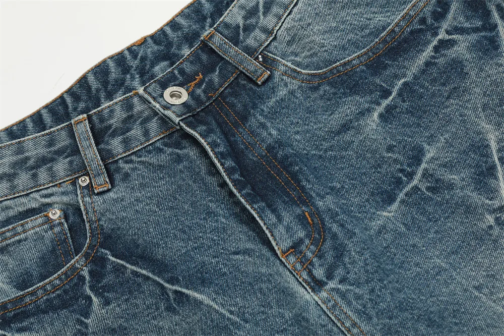Clothing Manufacturers Washed Distressed Vibe Loose Custom Denim Shorts Men Men's Shorts