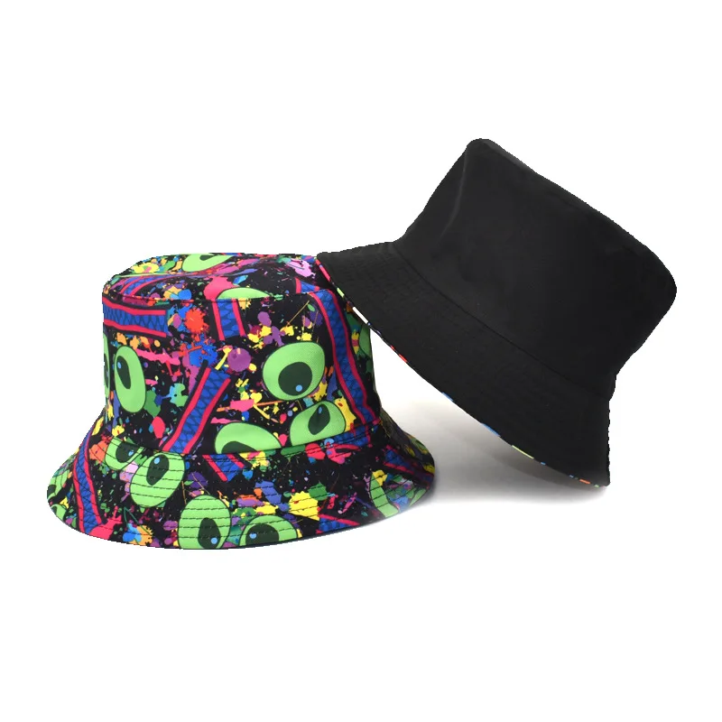 printing reversible fisherman hat leisure basin hat men women outdoor sun hat