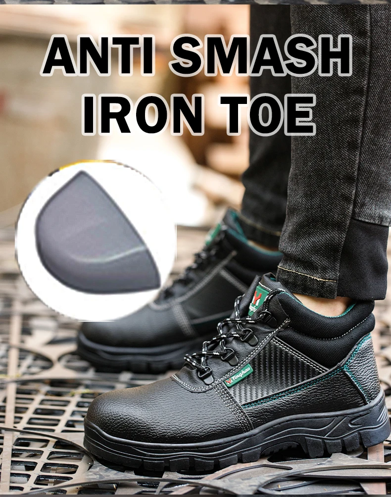 Factory Cheap High Quality Pu Leather Israel Men's Working Safety Shoes