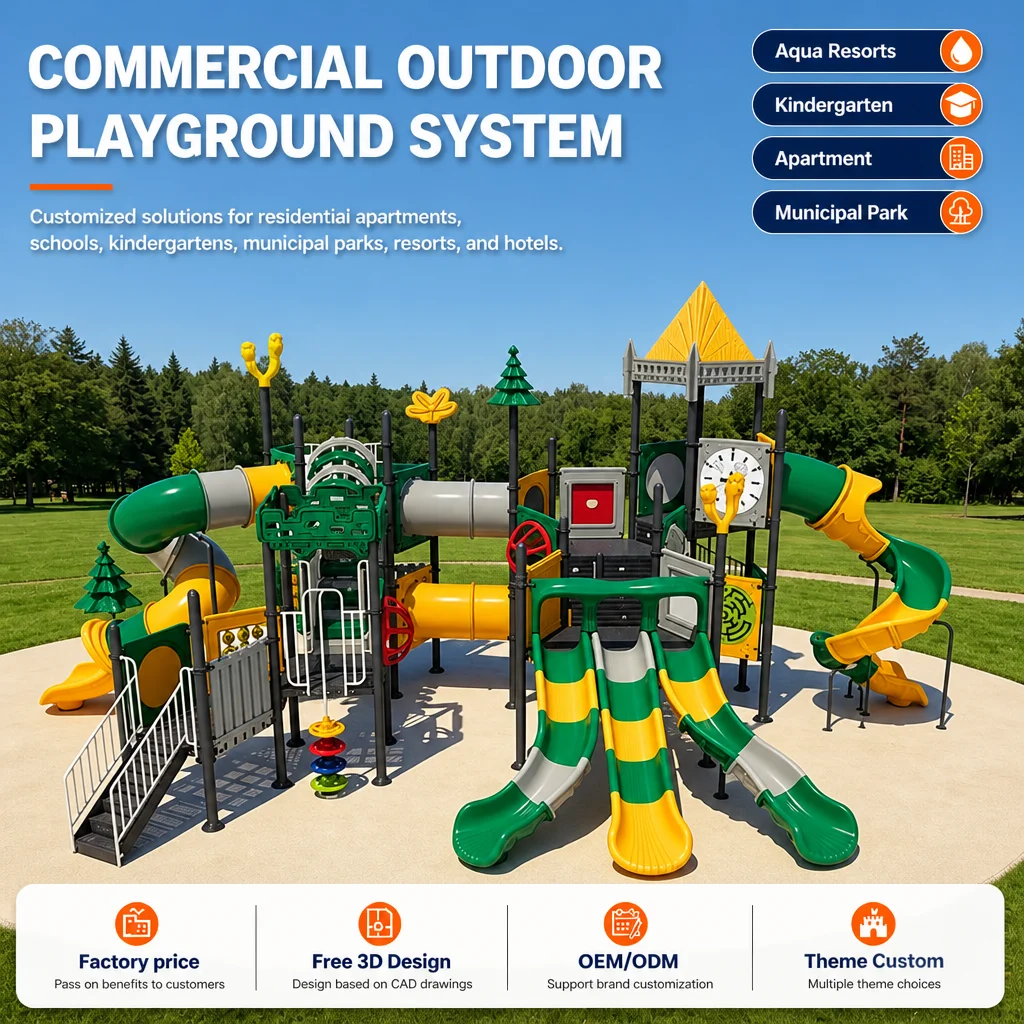 Castle Outdoor Playground Equipment Kids Climbing Frame Slide Swing Set Galvanized Steel CE CPC ASTM Certified OEM Factory Low