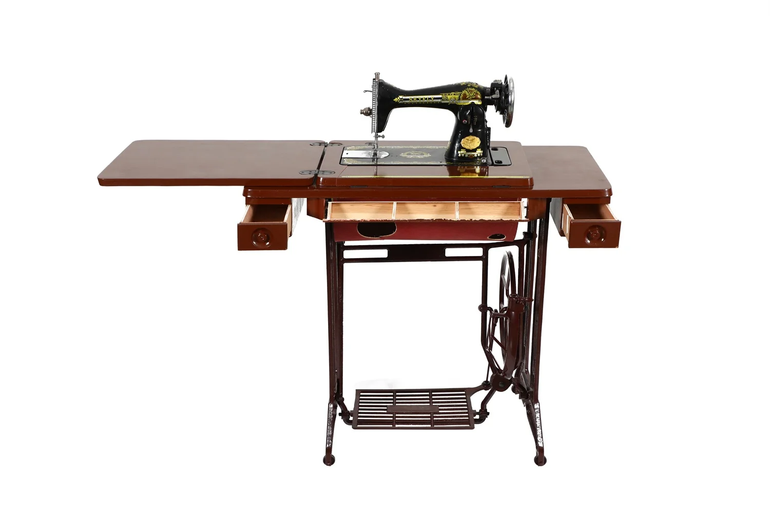 Household Sewing Machine JA2-1 Wth Foot Pedal 3 Drawer Table Cast Iron Stand