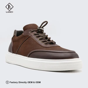 LANCI Odm Shoe Manufacturer Good-quality Men Pure Leather Shoes Man-made Customized Mens Casual Shoes