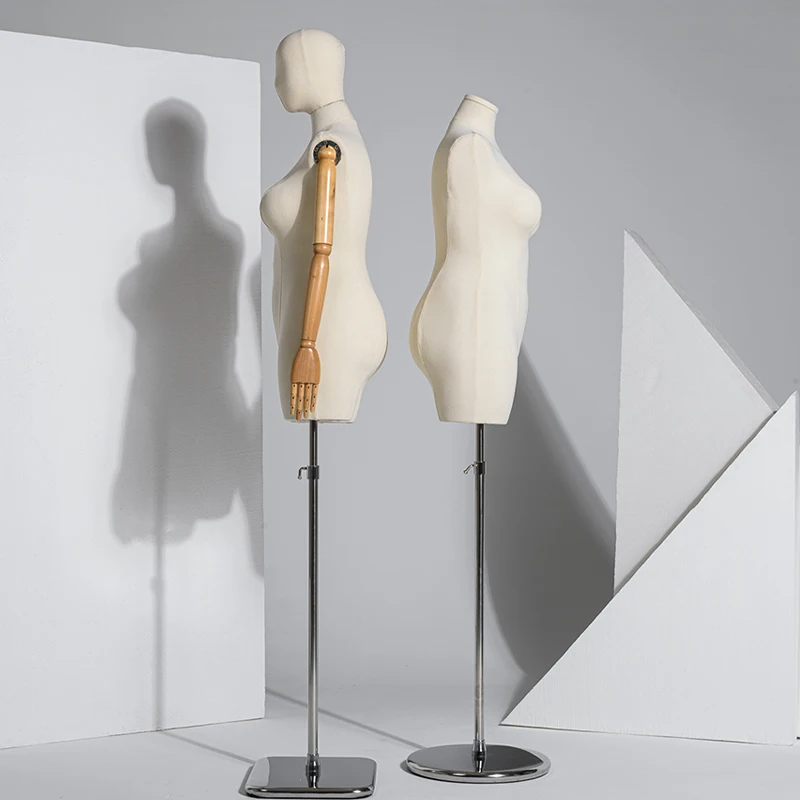 Factory Price Adjustable Dress Form Plus Size Half Body Female Mannequin With Head