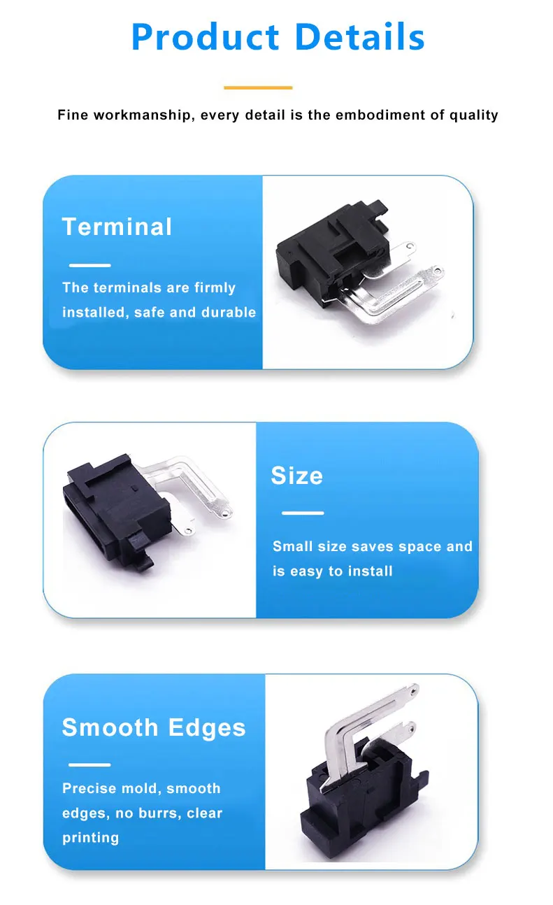 Nylon Housing Brass Terminal PA66 Material PCB Mount Blade Fuse Holder for Automotive Applications