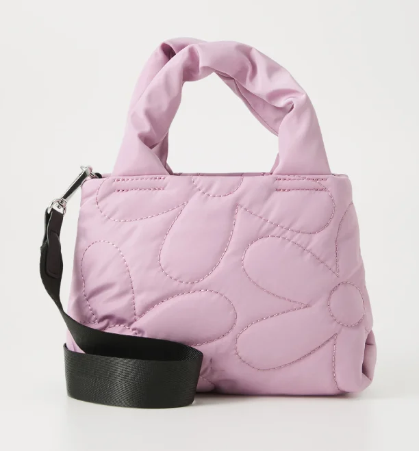 Quilted Nylon Padded Puffer Crossbody Sling Bag Lightweight Puffy Small Tote Handbag for Women Polyester Lining