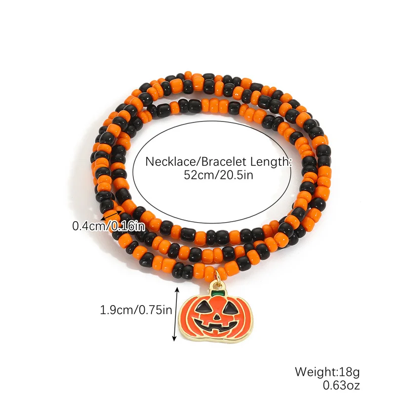 Decoration Halloween Citrouille 210pcs Perles En Bois D'Halloween, Perles Rondes, Perles D'Espacement Pour Artisanat Fabrication Perle Halloween