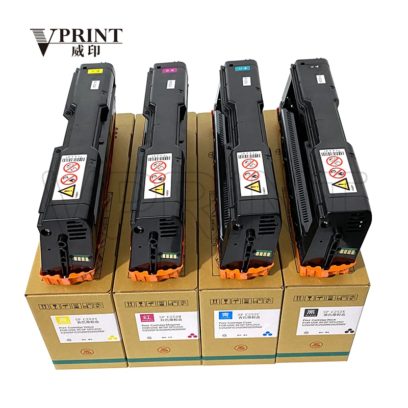 Táara ati TUNTUN 407561 407562 407563 407564 Ẹrọ Inu Ìwé Toner fún Ricoh Aficio SPC252 C252SF C252DN 262DNW Drum Unit