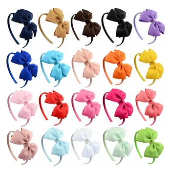 Kids Girls Bow Headband Holder Hoop Cute Bow Ribbon Hairbands for Baby Girls Wholesale Hair Accessories