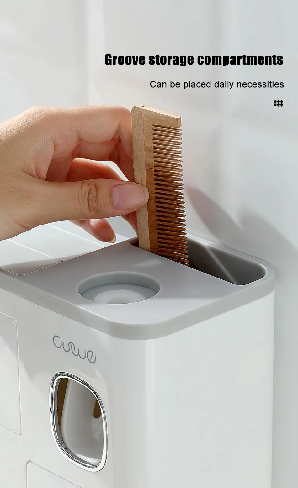 Automatic Toothpaste Dispenser Toothbrush Holder With Cups No Nail Wall Stand Shelf Bathroom Accessories Sets