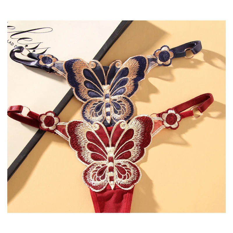 Factory Wholesale Sexy Ladies Panties Sexy Transparent Lace Thongs Butterfly Accessories G