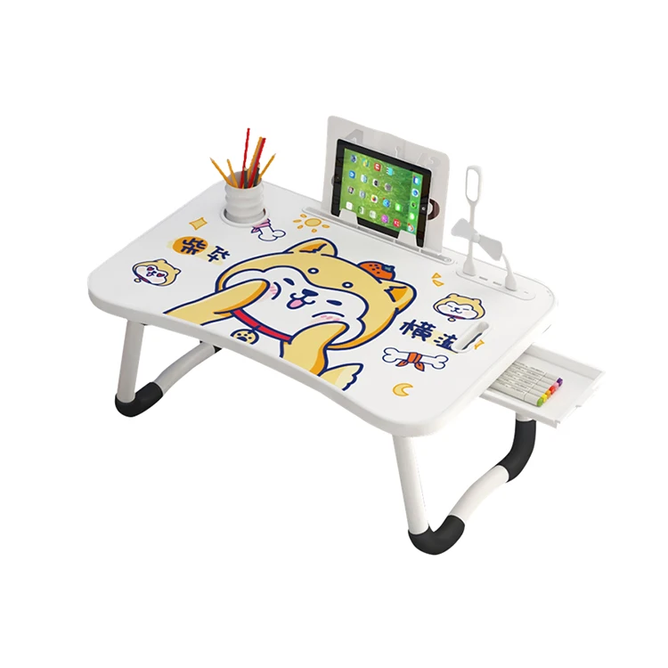standing desk cartoon portable laptop table for bed with pen
