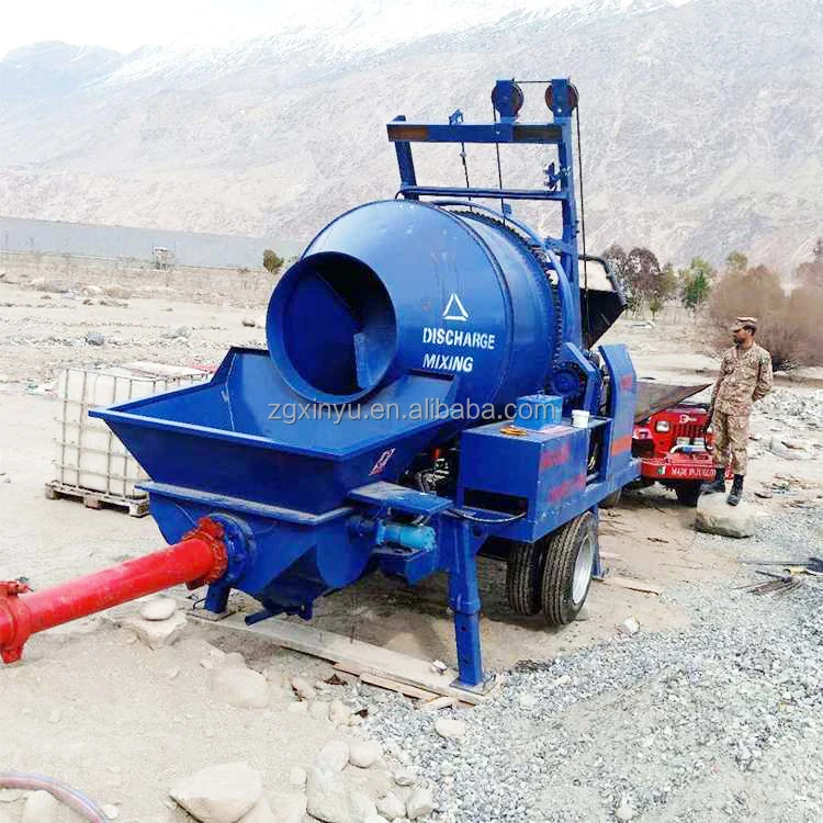 Concrete Mixer Pump Trailer Cement Mixer With Pump Machine Concrete