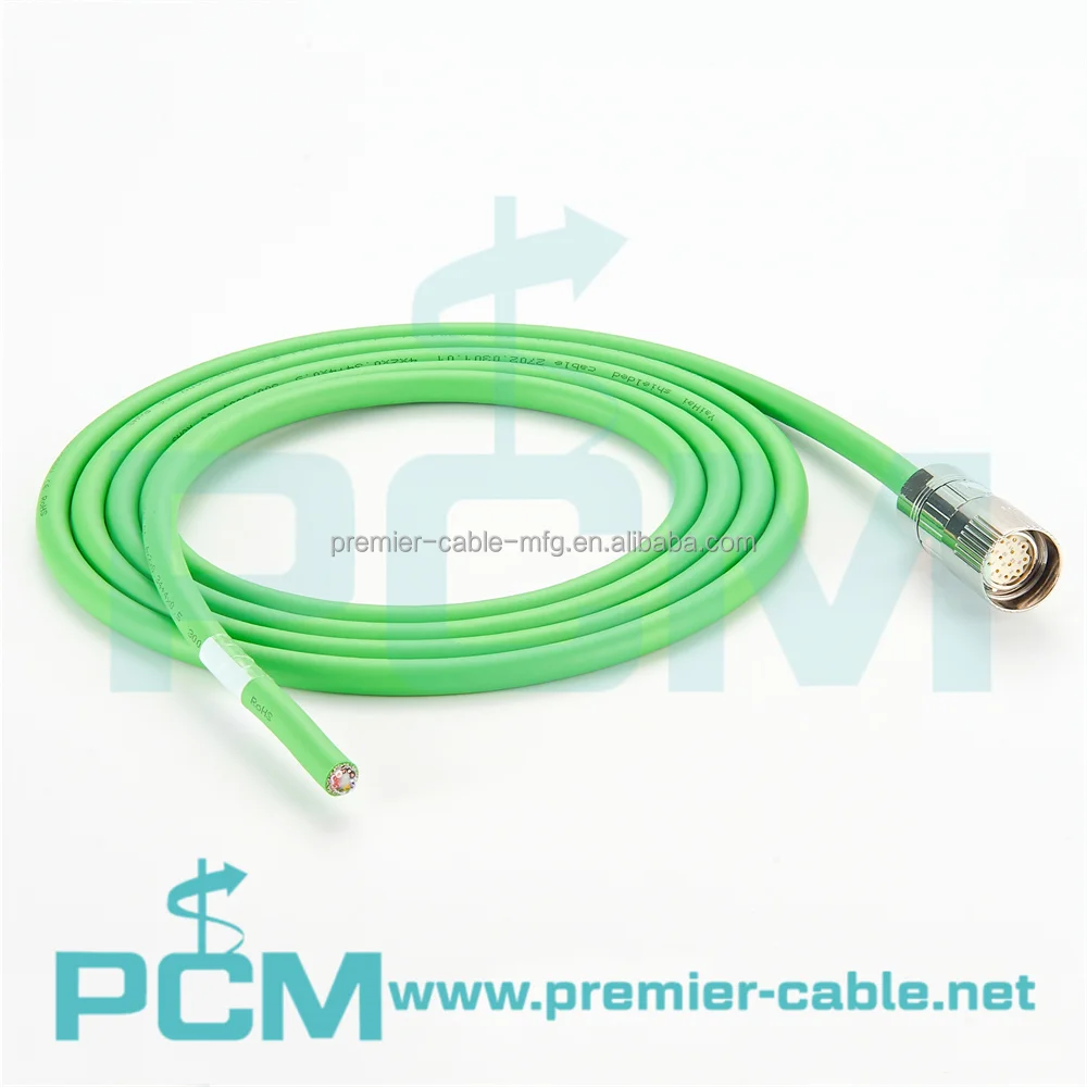 M23 12 Pin Female to Bare Wire Servo Motor Encoder Cable 6FX5002-2AH00-1AD0 manufacture