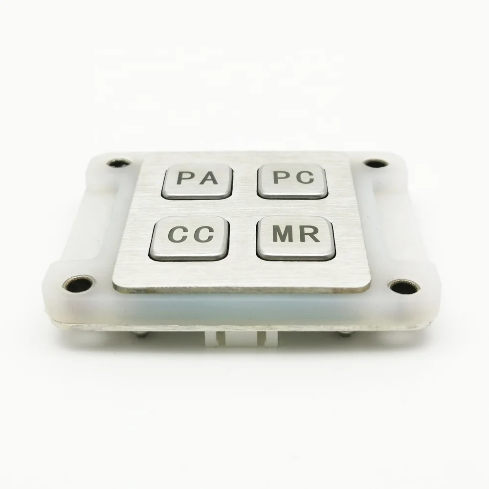 Mini 2x2 Matrix 4-Button Silicone Keypad IP65 Vending Machine Number Key for Kiosk Application