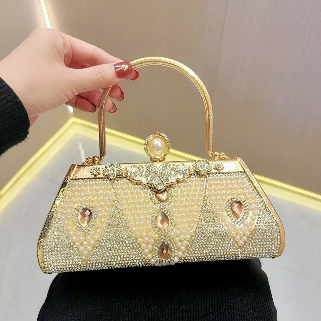 Luxury Ladies Party Pearls Clutch Bag Purses Women's Dress Black Clutch Bag Evening Bags Metal Handle Dinner Clutch Handbags Luxury Ladies Party Pearls Clutch Bag Purses Women's Dress Black Clutch Bag Evening Bags Metal Handle Dinner Clutch Handbags