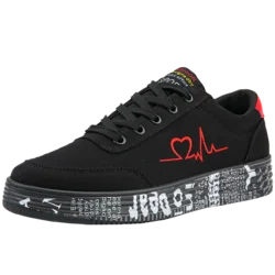 Кроссовки женские на шнуровке, Вулканизированная подошва, дышащие кеды, повседневная обувь для пар, плоская подошва, граффити, модель 2020