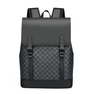 Wholesale Waterproof Pu Leather Backpack Men Notebook Business Travel Computer Bag Laptop Backpack