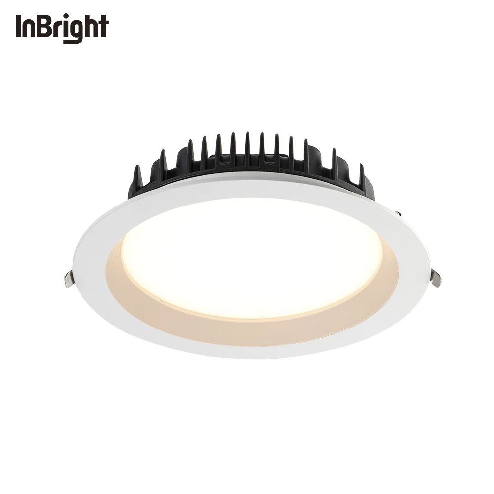 CE ip44 indoor panel dimmable white finish Die-casting Aluminum round recessed ceiling SMD 12w 18w 25w 35w led downlight