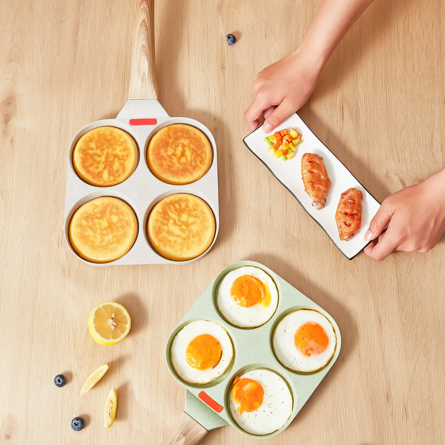 Jeetee Egg Steak Burger Fried Omelet Pan Breakfast Maker Round Ball Non