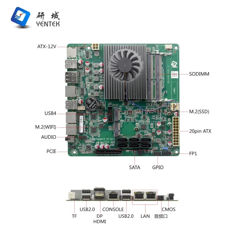 Motherboard with Processor Intel N5095 N5105 DDR4 SSD HD
