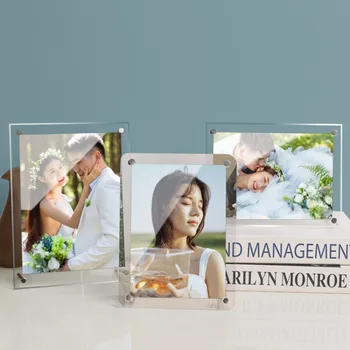 Acrylic Crystal Photo Frame Display Stand 7-Inch Poster Frame A4 Picture Table Simple Ornaments Ads 6 Photo Frame Display