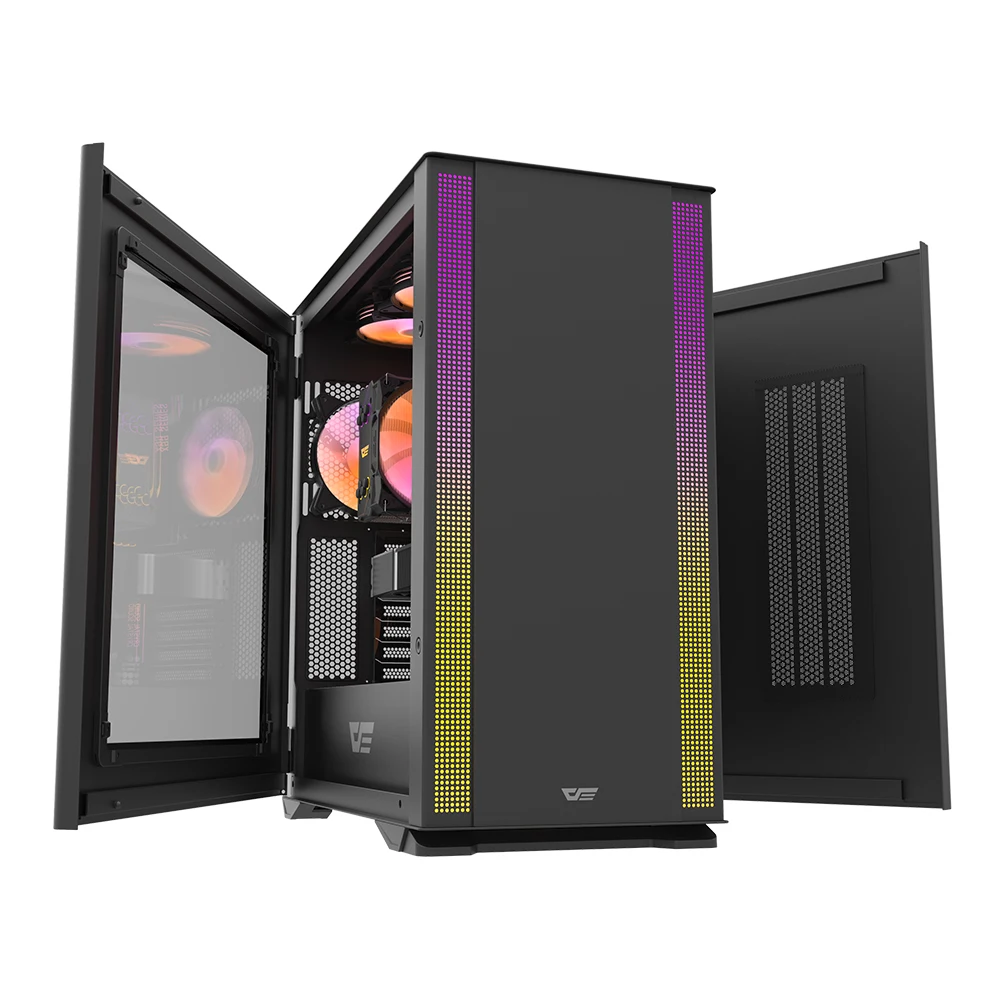 Darkflash Computer Case Metal Sheet Black Steel Black and White  Gaming PC Case PC Build PC Gaming Setup Gaming Cabinets
