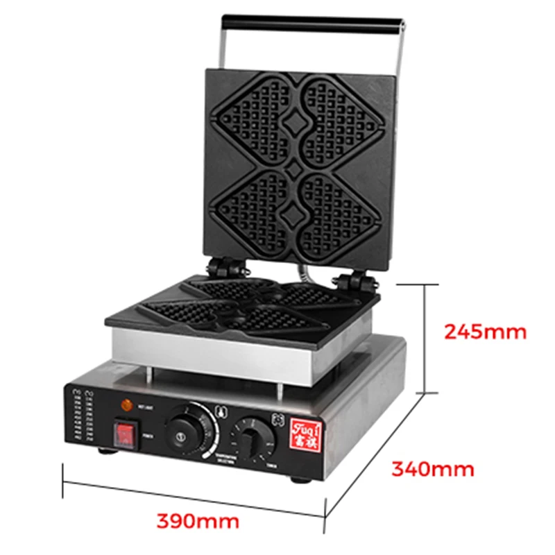 Vaker Machine 220V Electric Stainless Steel Four-Square Waffle Baker Machine Easy ...