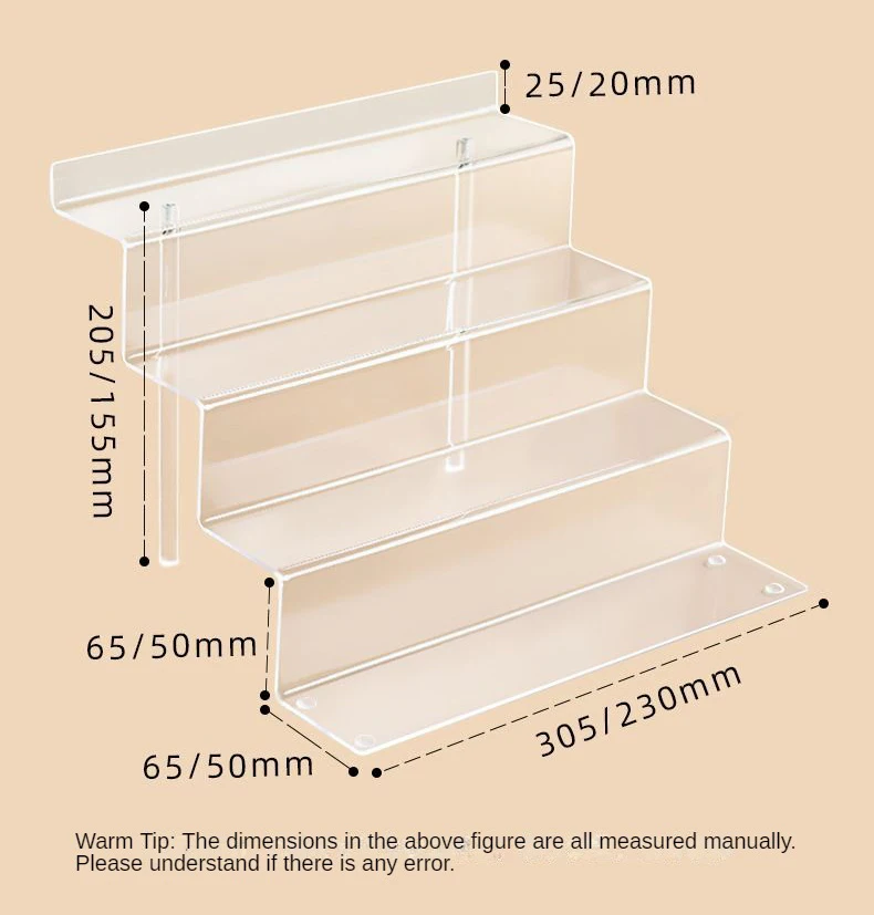 Transparent Multi-Layer Pop Figures Acrylic Riser Stepped Display Stand Jewelry Perfume Storage Acrylic Display Stand details
