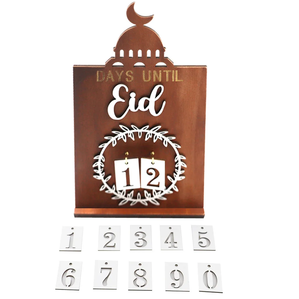 Eid Mubarak Wooden Calendar Muslim Islamic Countdown Advent Calendar