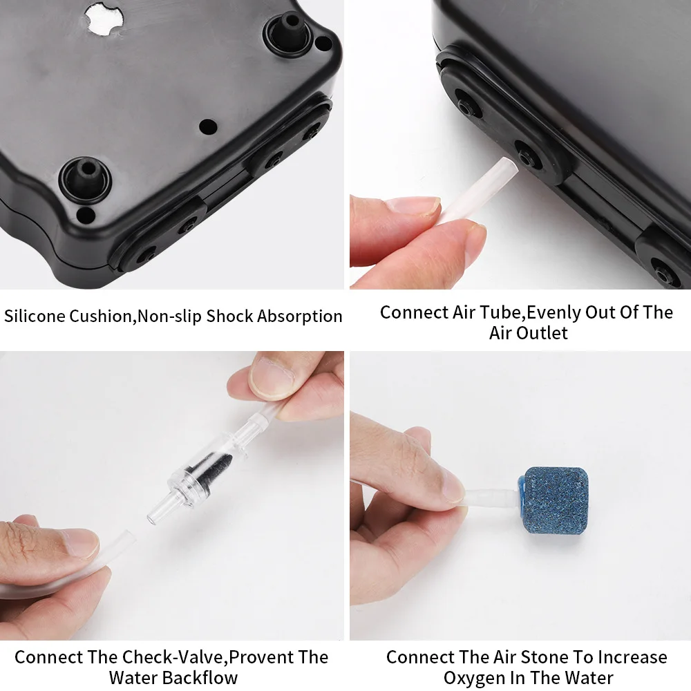 14w 4*10l/min Adjustable Air Flow Oxygenation Pump For Fish Tanks