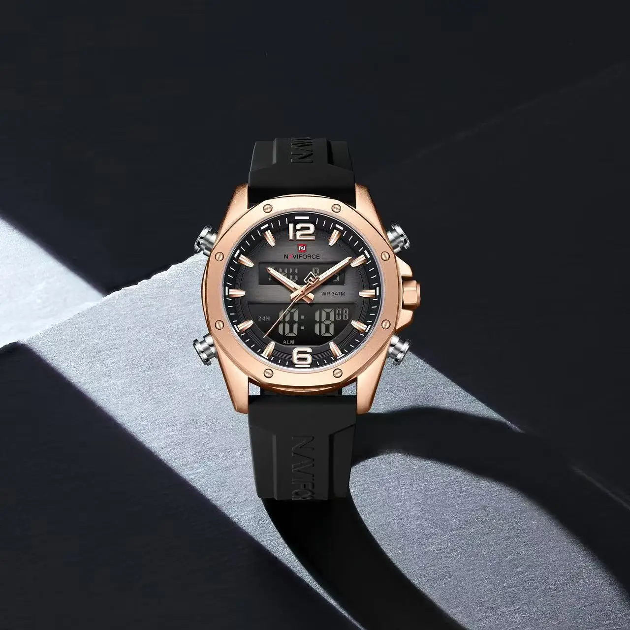 NAVIFORCE 9264 Men's Watch Luxury Top Brand Multifunction Chronograph Watch Men Auto Date 3ATM Waterproof Man Clock Gift Watches