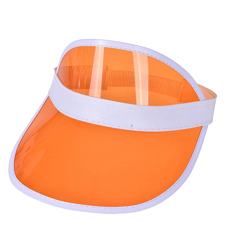 New Design Custom Logo UV Protection Hat Transparent Pvc Plastic Sun Visor Cap