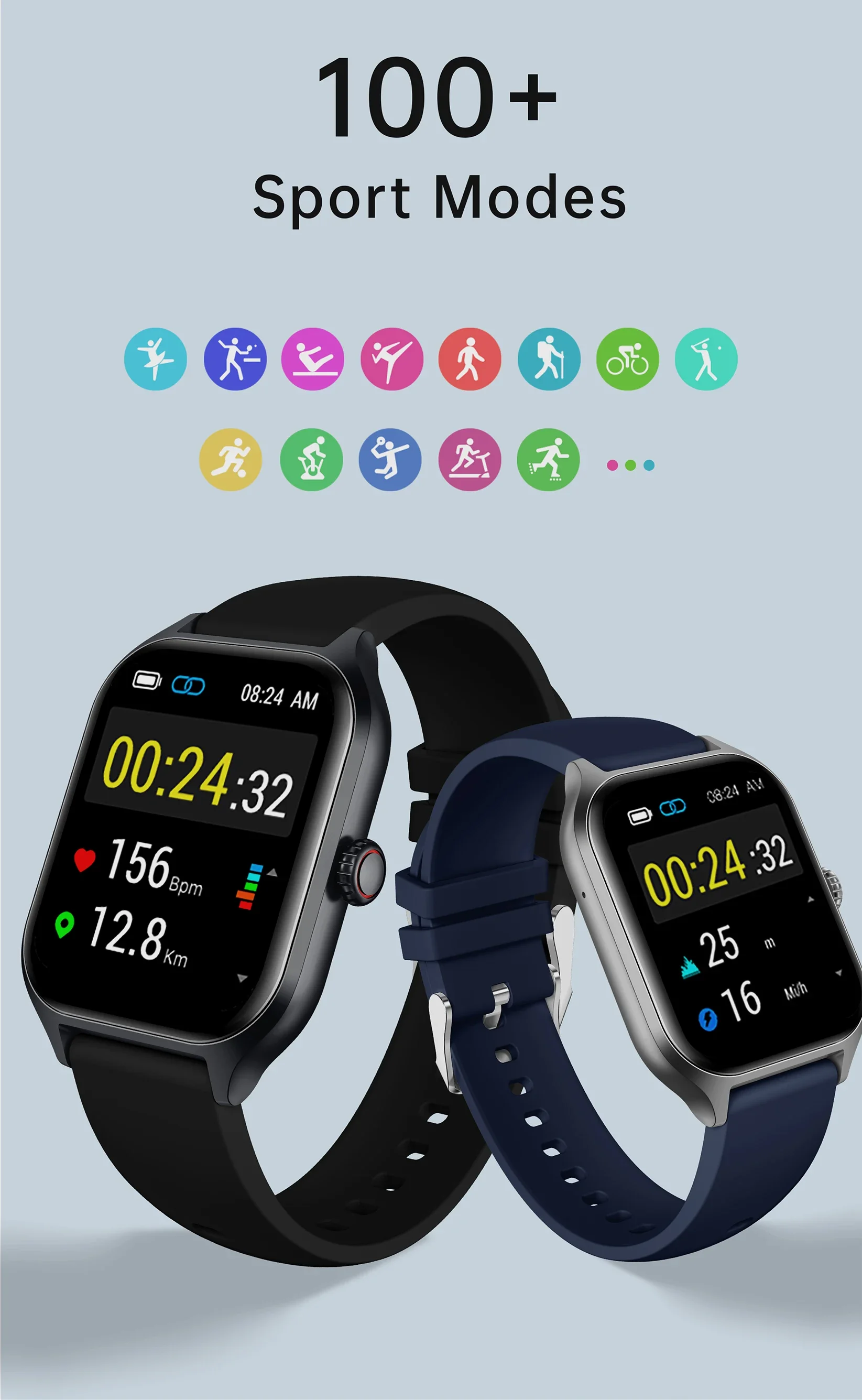 For F23C Fashion Smart Watch 260mAh Capacity Extra Long Standby Supports Blood Oxygen Bl aperçu 5