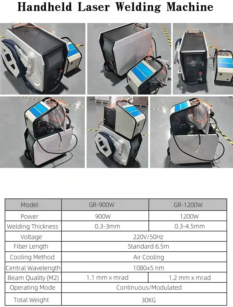 25kg 1000w 1500w 4 in 1 Portable Laser Welder Air Cooling Handheld Fiber Laser Welding Machine