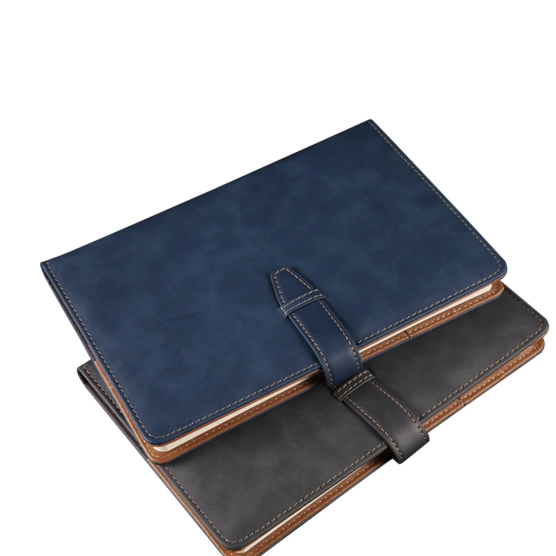 PU Cover Notebook A5 Refillable Planner Binder Inserts 6 Ring Black Journal  PU LeatherTravel Diary With Magnetic Buckle