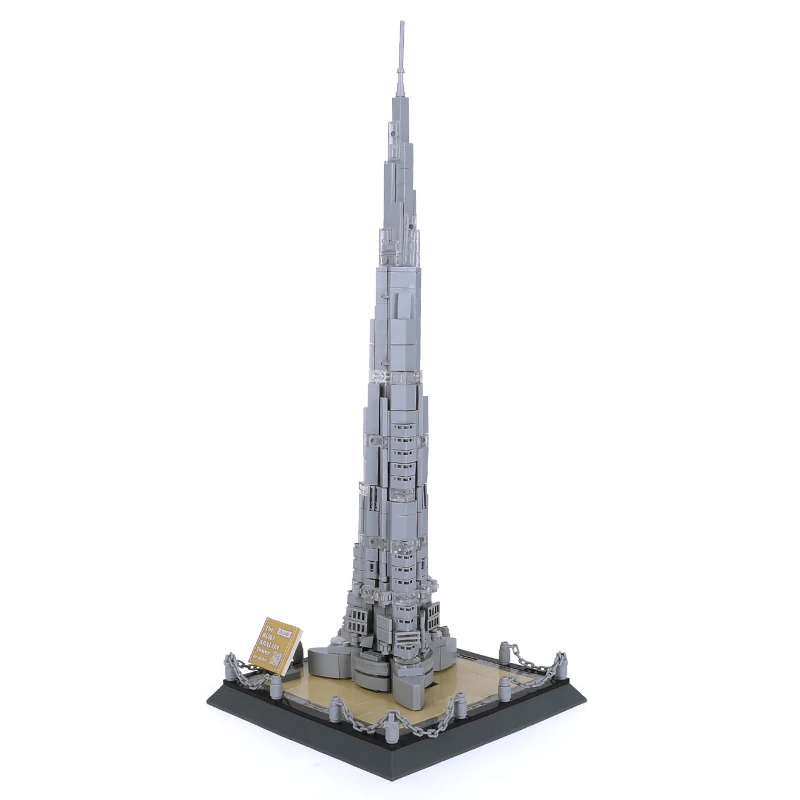 WANGE 4222 Worlds Tallest Architecture the Burj Khalifa Tower of Dubai Small Building Blocks for Toys
