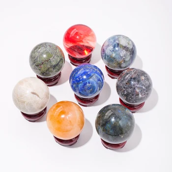 Wholesale Natural Healing Rose Quartz Amethyst Crystal Ball Magic Gemstones Sphere For Decoration